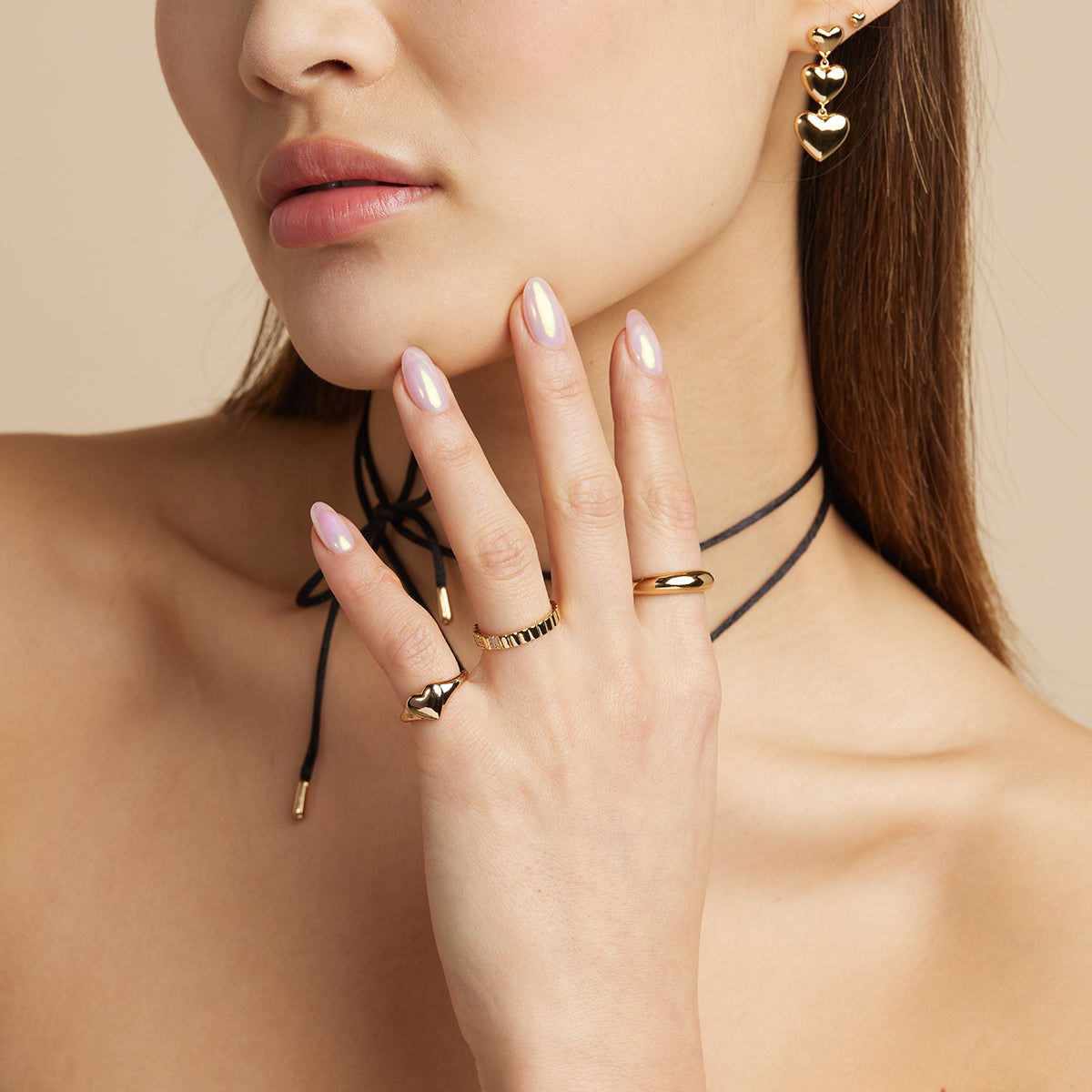 18k Gold Plated Jewellery - Heart Signet Ring in Gold - Signet Ring - Astrid & Miyu