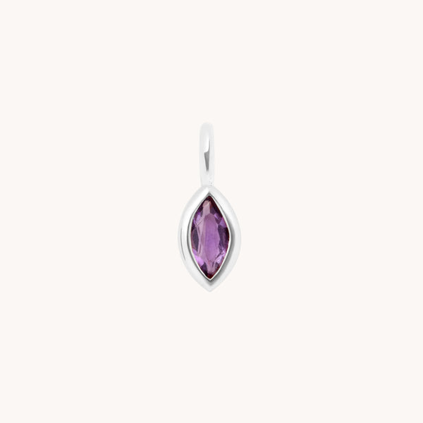 Motif Charms - Amethyst Marquise Charm 9k White Gold - Welding Charm - Astrid & Miyu