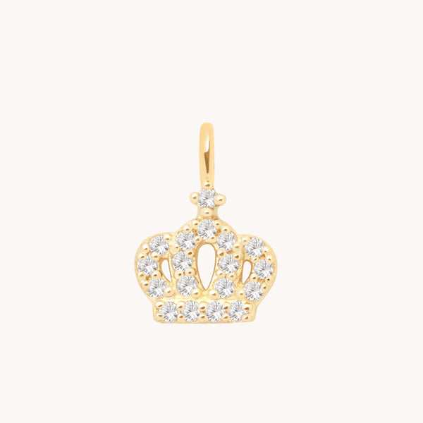 Motif Charms - Crown Pavé Charm 9k Gold - Welding Charm - Astrid &amp; Miyu