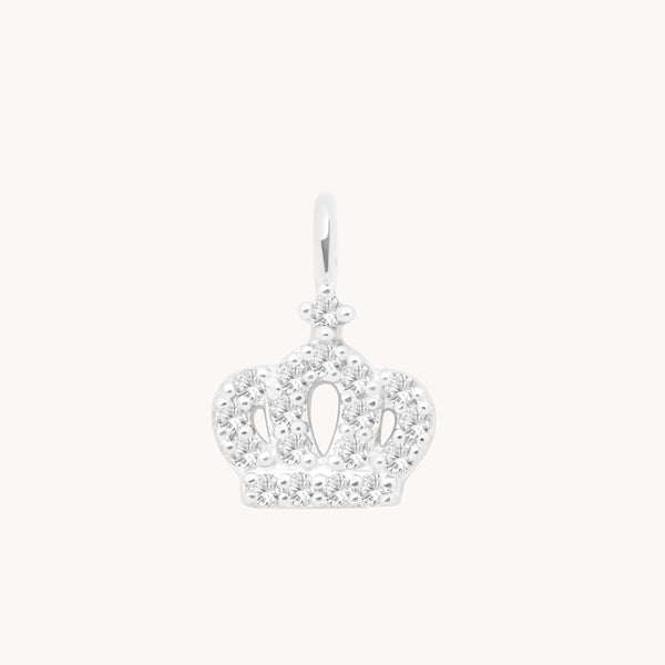 Motif Charms - Crown Pavé Charm 9k White Gold - Welding Charm - Astrid &amp; Miyu