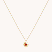 Birthstone Jewellery - January Garnet Birthstone Necklace in Solid Gold - Pendant Necklace - Astrid &amp; Miyu