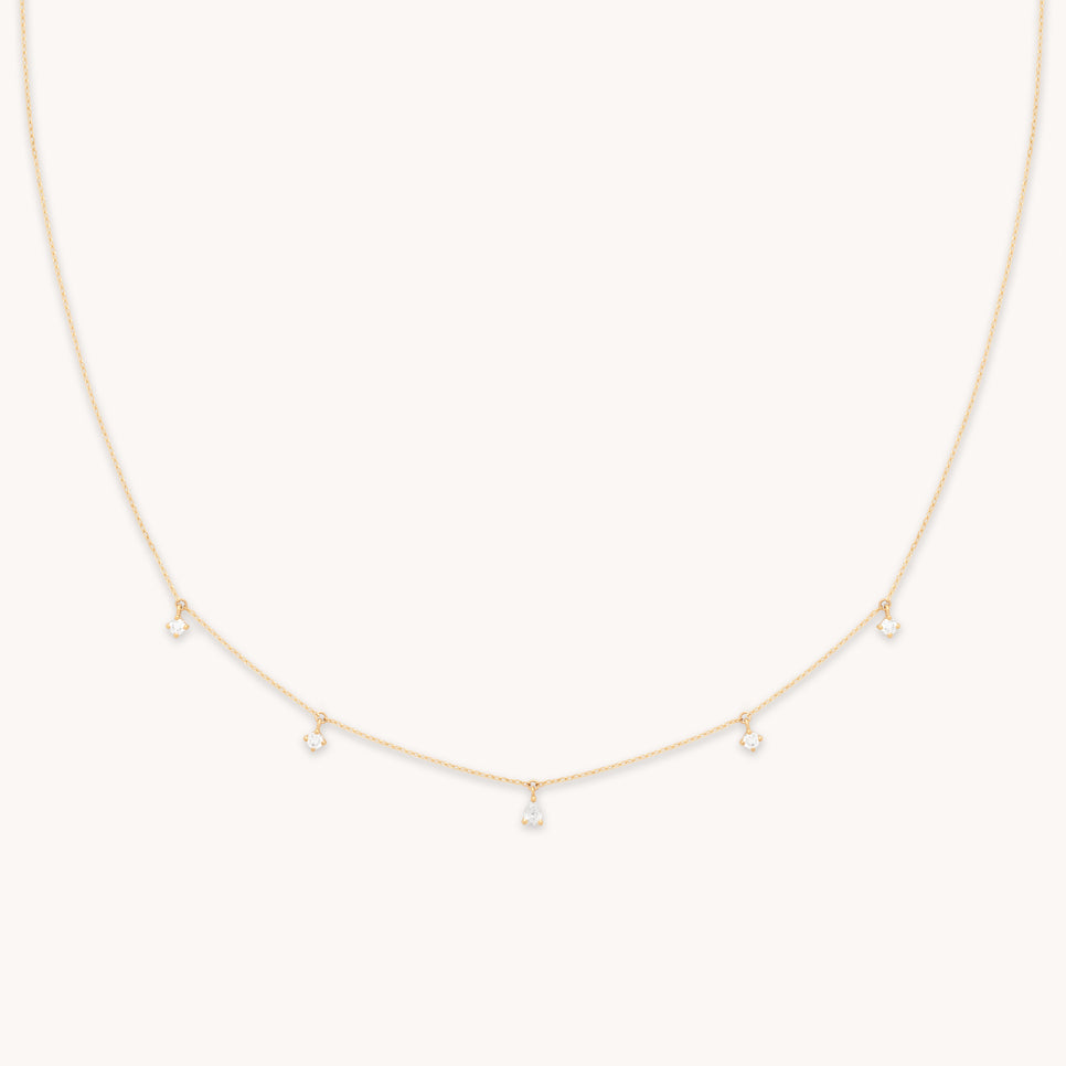 Charm Necklaces - Diamond Charm Necklace in Solid Gold - Charm Necklaces - Astrid & Miyu