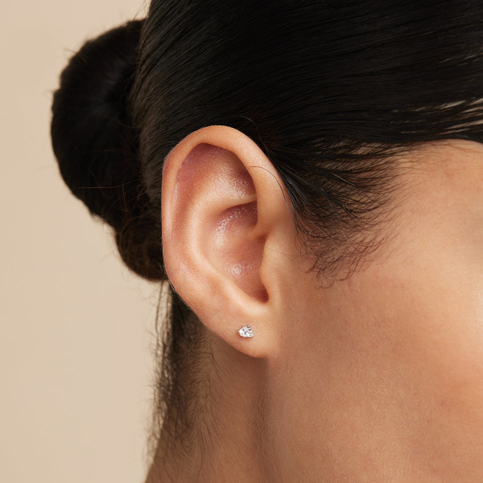 Bridal Jewellery - Pear Cluster Stud Earrings in Silver - Stud Earrings - Astrid & Miyu