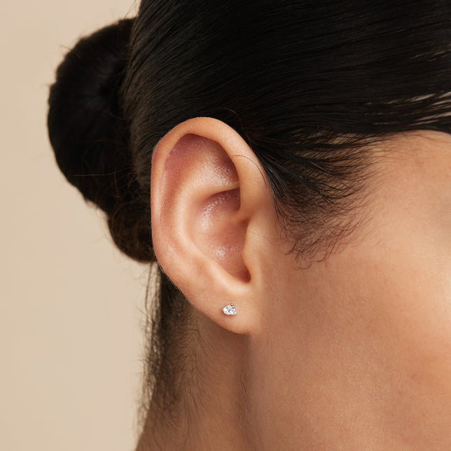 Bridal Jewellery - Pear Cluster Stud Earrings in Silver - Stud Earrings - Astrid & Miyu