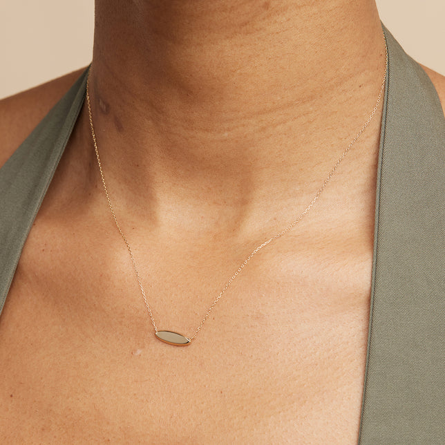 Bridal Jewellery - ID Pendant Necklace in Solid Gold - Pendant Necklace - Astrid & Miyu