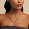18k Gold Plated Jewellery - Infinite Pearl Bold Lariat Necklace in Gold - Lariat Necklace - Astrid &amp; Miyu