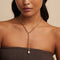18k Gold Plated Jewellery - Infinite Pearl Bold Lariat Necklace in Gold - Lariat Necklace - Astrid &amp; Miyu