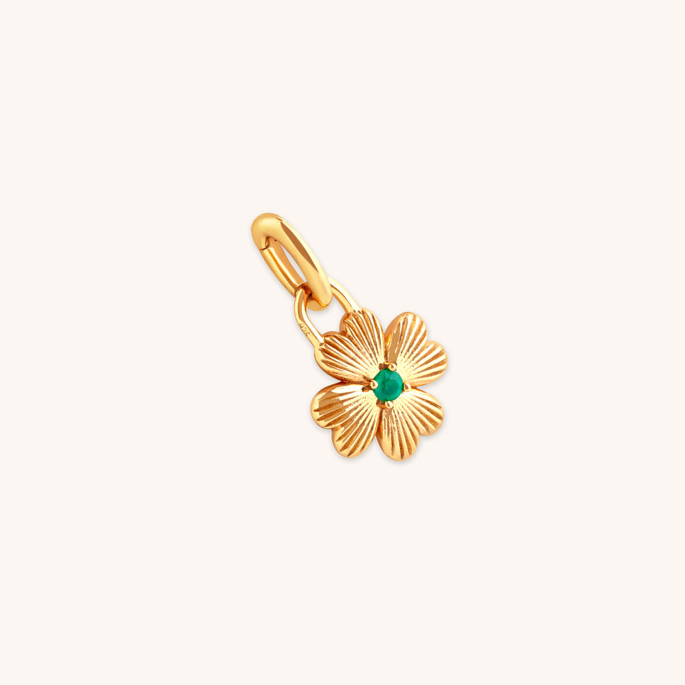 18k Gold Plated Jewellery - Clover Talisman Charm in Gold - Talisman Charm - Astrid & Miyu