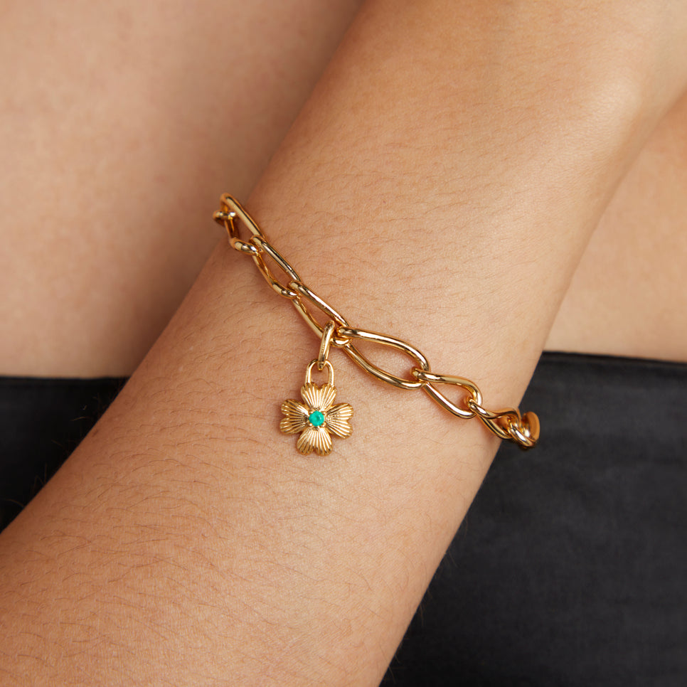 18k Gold Plated Jewellery - Clover Talisman Charm in Gold - Talisman Charm - Astrid &amp; Miyu