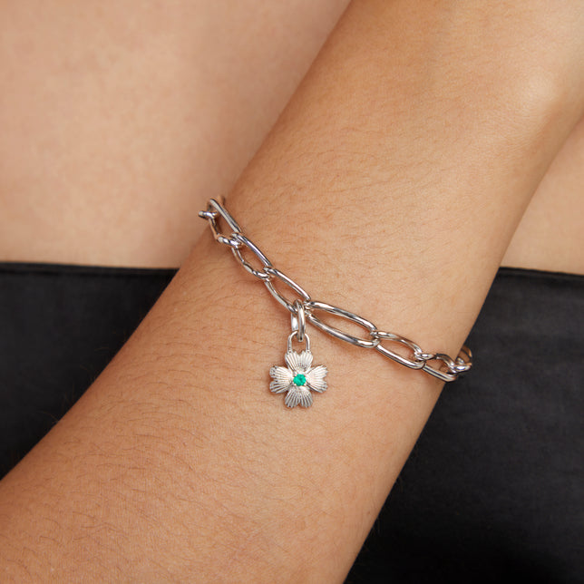 Hoop Charms - Clover Talisman Charm in Silver - Talisman Charm - Astrid &amp; Miyu