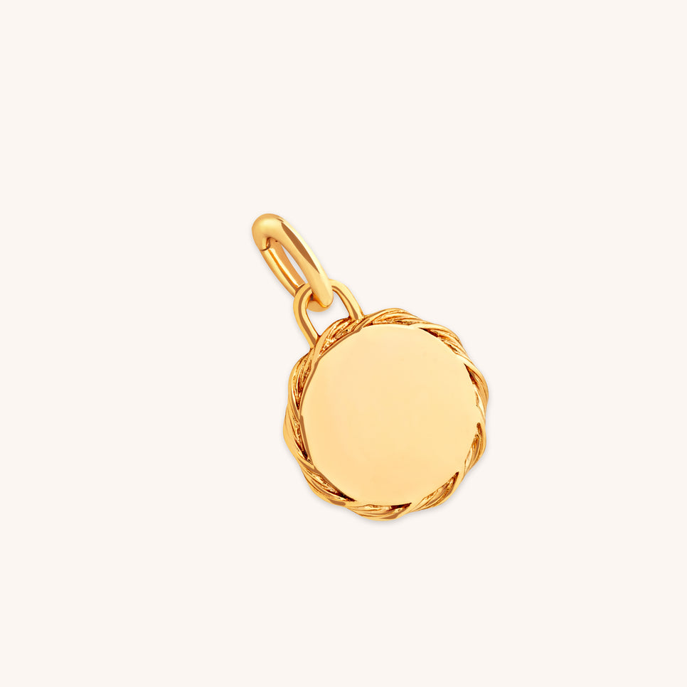 18k Gold Plated Jewellery - Coin Talisman Charm in Gold - Talisman Charm - Astrid &amp; Miyu