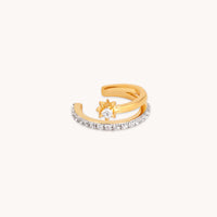 18k Gold Plated Jewellery - Cosmic Illusion Crystal Ear Cuff in Gold - Ear Cuffs - Astrid & Miyu