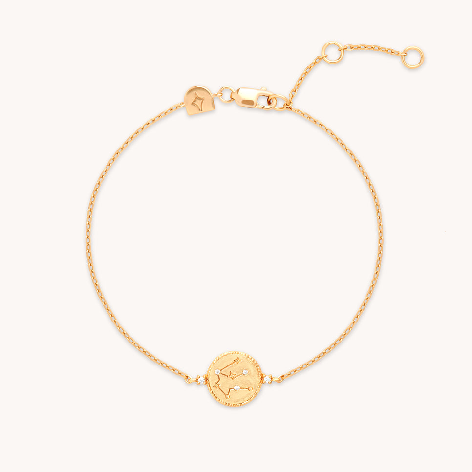 18k Gold Plated Jewellery - Aquarius Zodiac Bracelet in Gold - Zodiac - Astrid & Miyu