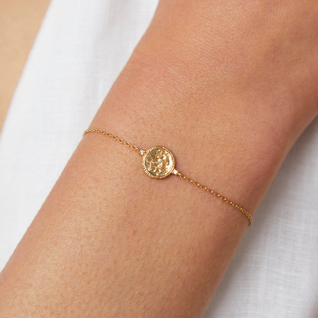 18k Gold Plated Jewellery - Leo Zodiac Bracelet in Gold - Zodiac - Astrid &amp; Miyu