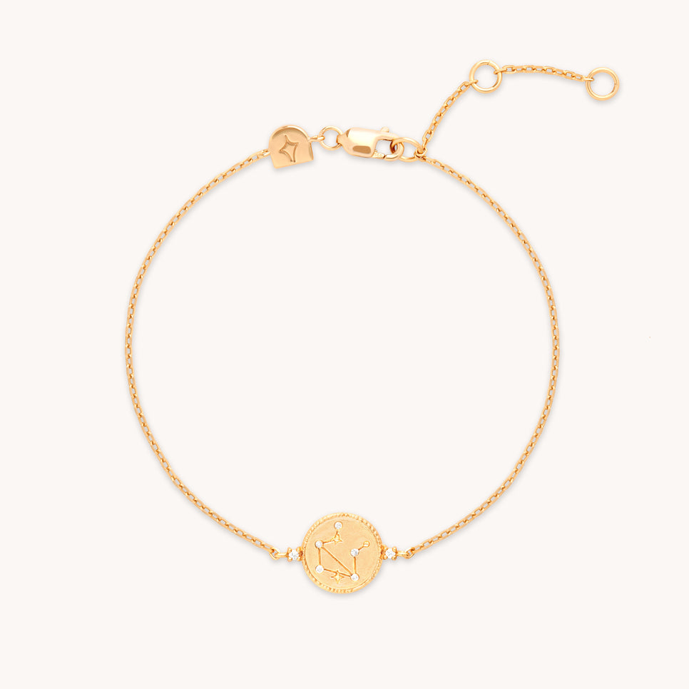 18k Gold Plated Jewellery - Libra Zodiac Bracelet in Gold - Zodiac - Astrid & Miyu