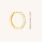Diamond Pavé Hoops in Solid Gold-Astrid &amp; Miyu
