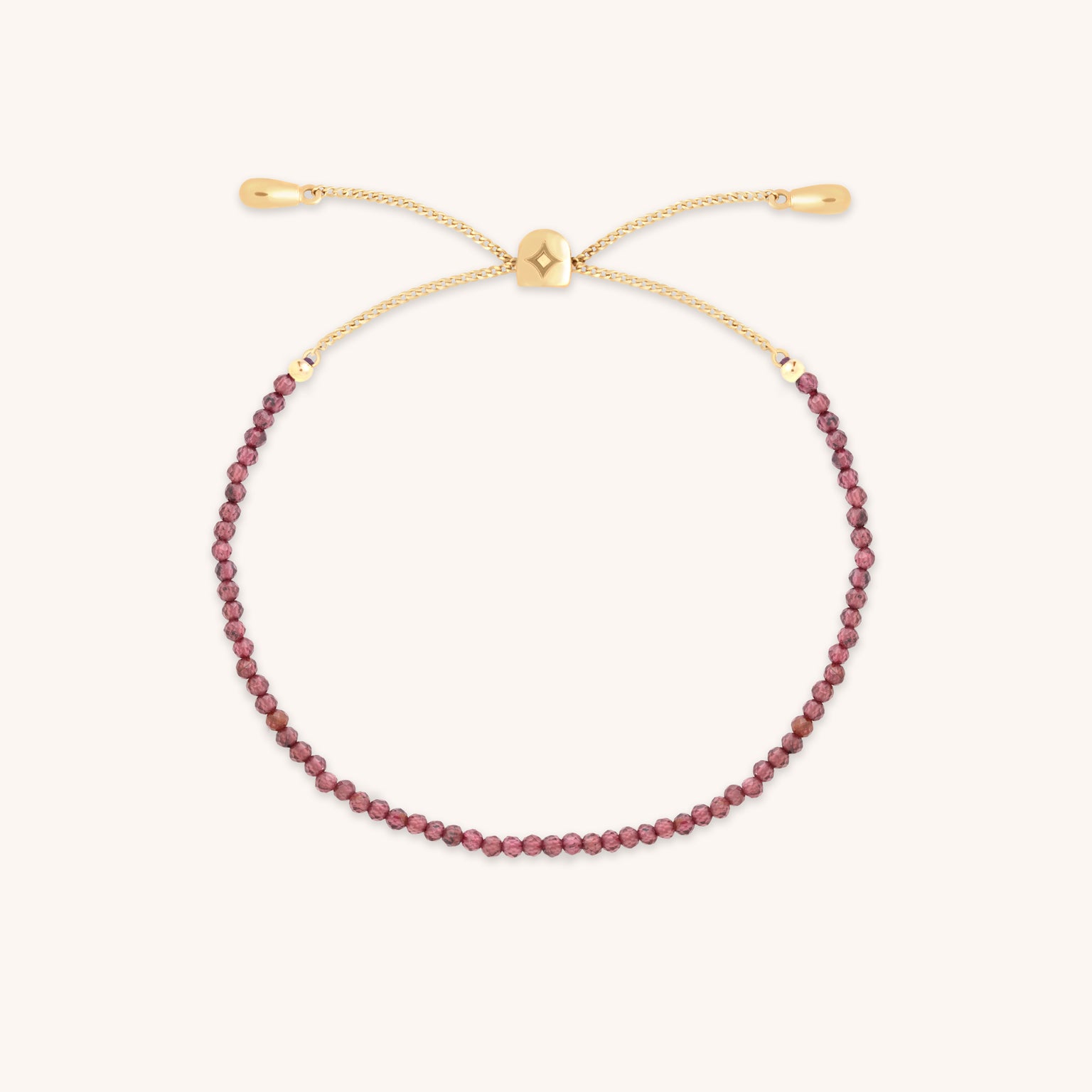 Garnet January Beaded Bracelet in Solid Gold-Astrid &amp; Miyu