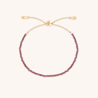 Garnet January Beaded Bracelet in Solid Gold-Astrid &amp; Miyu