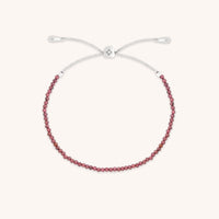 Garnet January Beaded Bracelet in Solid White Gold-Astrid &amp; Miyu