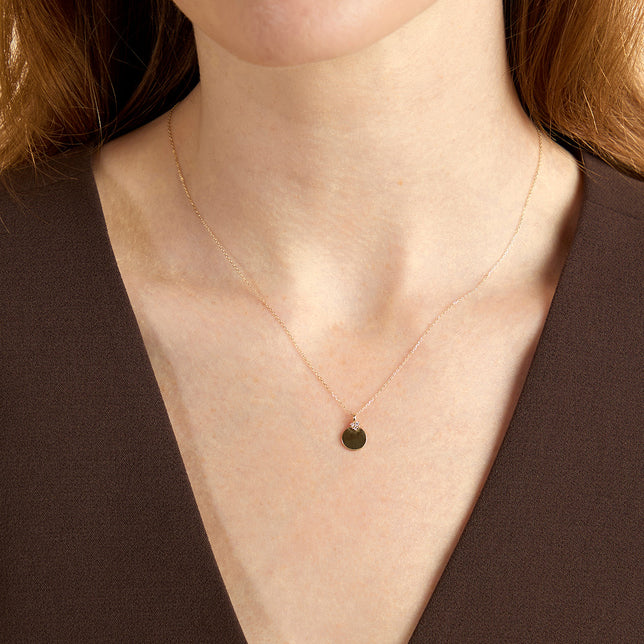 Lab Diamond Engravable Pendant Necklace-Astrid & Miyu