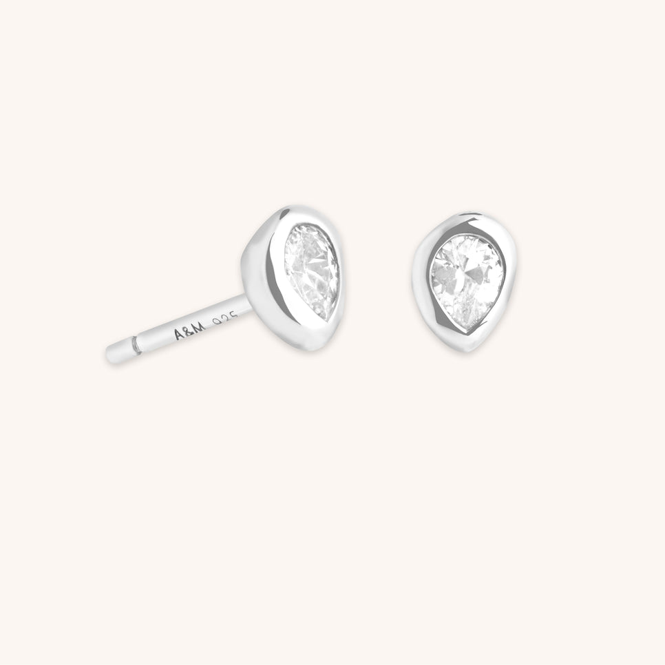 Pear Bezel Studs-Astrid &amp; Miyu