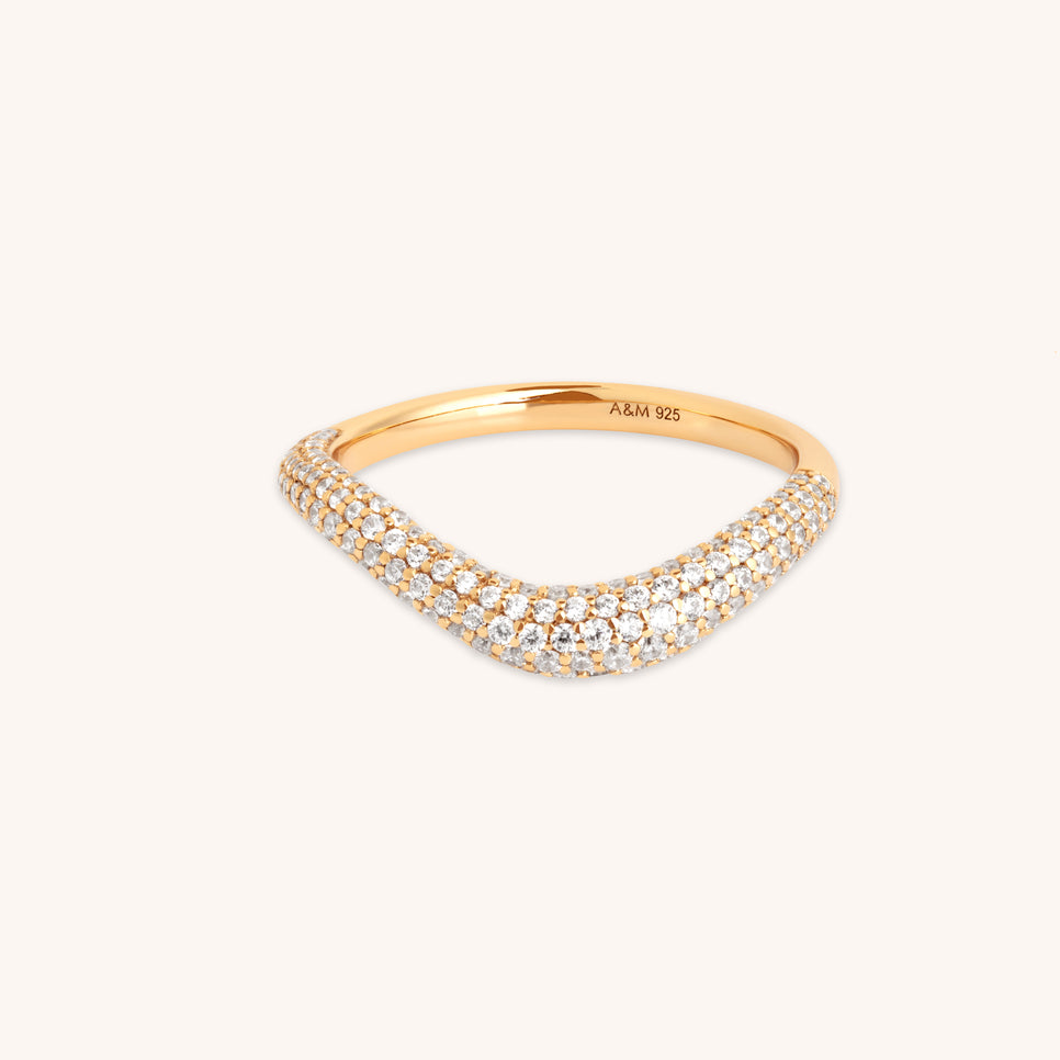 Wave Crystal Ring in Gold-Astrid & Miyu