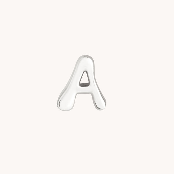 A Initial Click Charm in Solid White Gold-Astrid &amp; Miyu