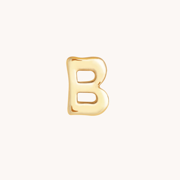 B Initial Click Charm in Solid Gold-Astrid &amp; Miyu
