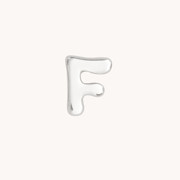 F Initial Click Charm in Solid White Gold-Astrid & Miyu