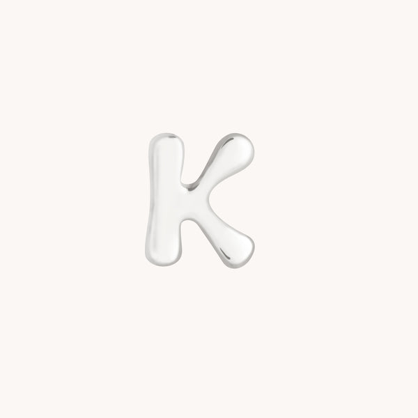 K Initial Click Charm in Solid White Gold-Astrid &amp; Miyu