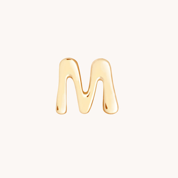 M Initial Click Charm in Solid Gold-Astrid &amp; Miyu