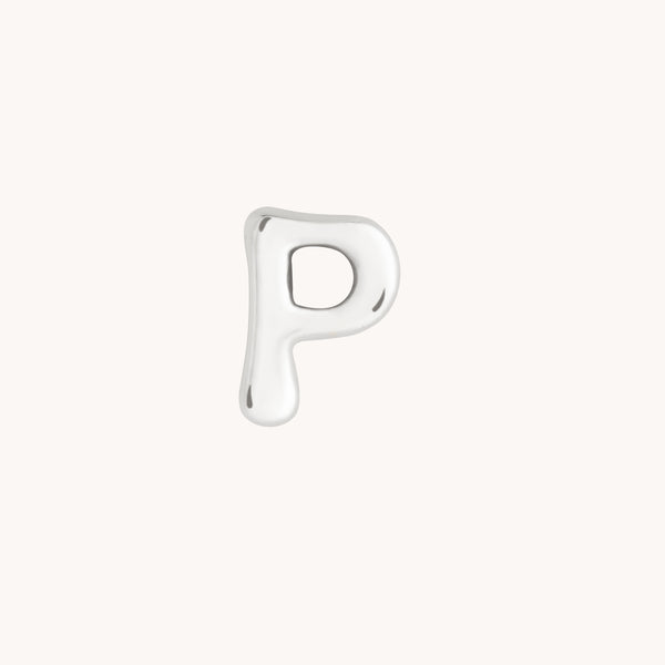 P Initial Click Charm in Solid White Gold-Astrid &amp; Miyu