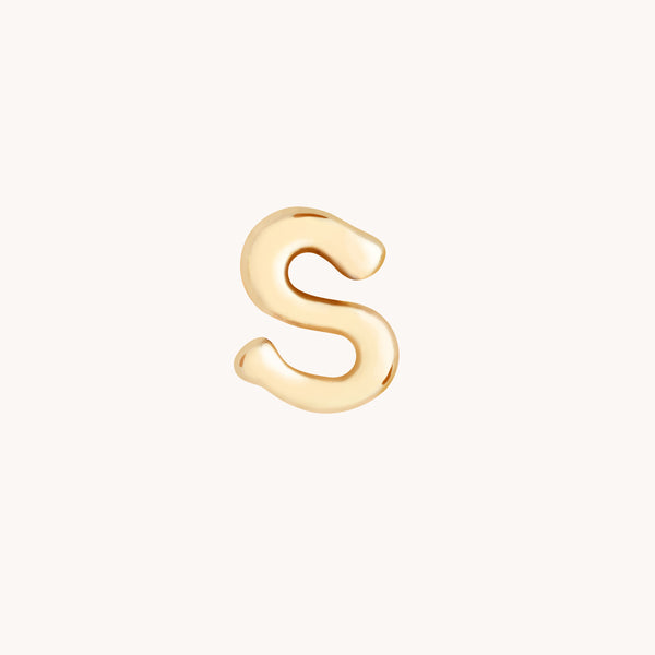 S Initial Click Charm in Solid Gold-Astrid &amp; Miyu
