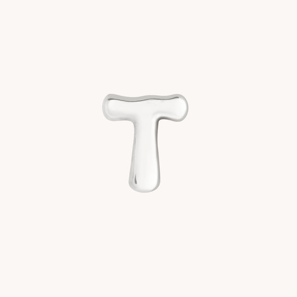 T Initial Click Charm in Solid White Gold-Astrid &amp; Miyu