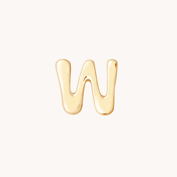 W Initial Click Charm in Solid Gold-Astrid &amp; Miyu