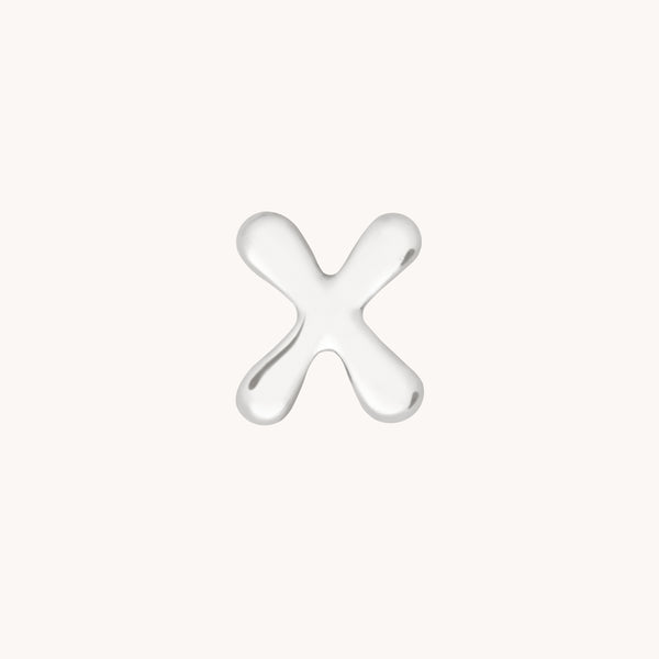 X Initial Click Charm in Solid White Gold-Astrid &amp; Miyu