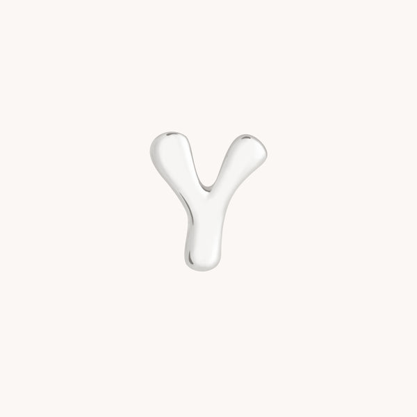 Y Initial Click Charm in Solid White Gold-Astrid & Miyu