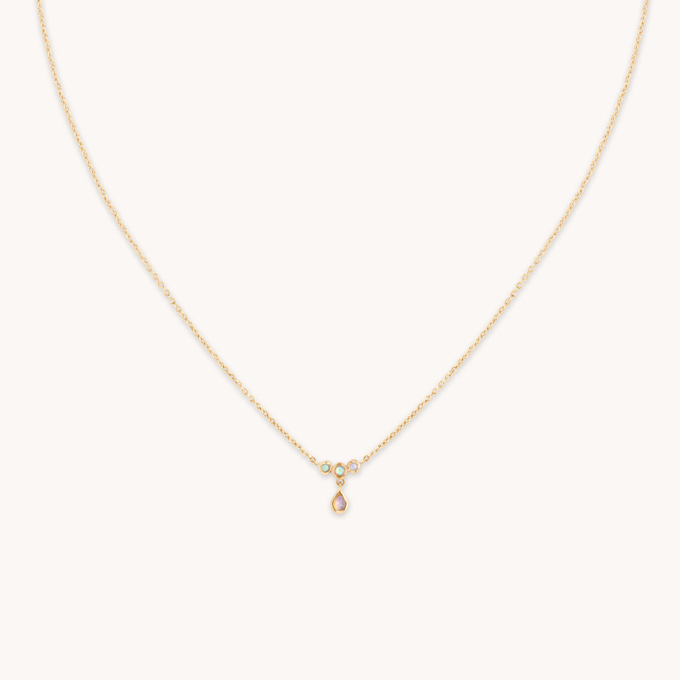 Opal Cluster Pendant in Solid Gold-Astrid &amp; Miyu
