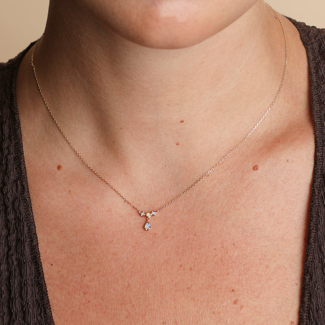 Opal Cluster Pendant in Solid Gold-Astrid &amp; Miyu