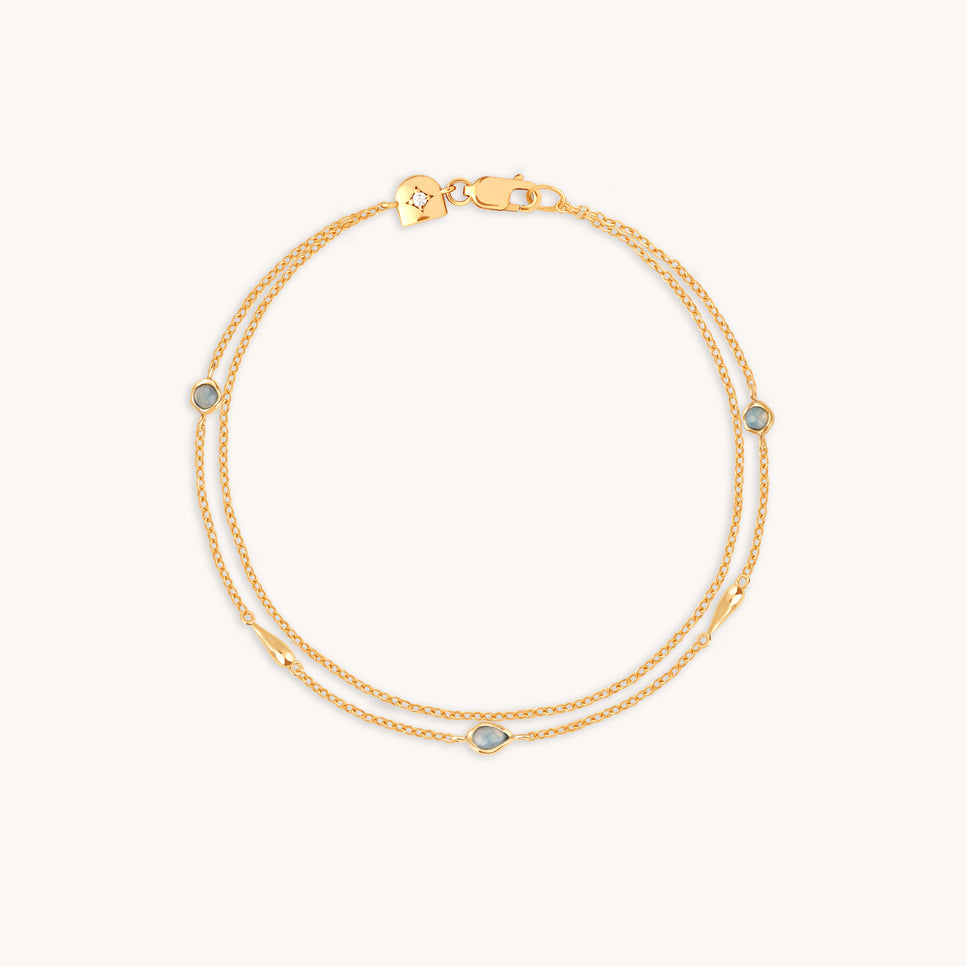 Opal Charm Double Bracelet in Gold-Astrid &amp; Miyu