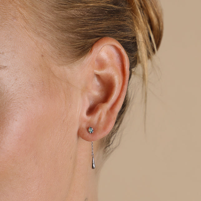 Opal Charm Drop Studs in Silver-Astrid &amp; Miyu