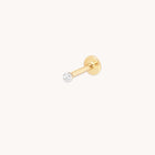 Floating Diamond Small Piercing Stud in Solid Gold-Astrid & Miyu