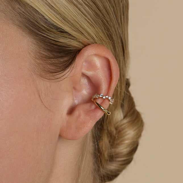 Illusion Spiral Ear Cuff in Gold-Astrid &amp; Miyu