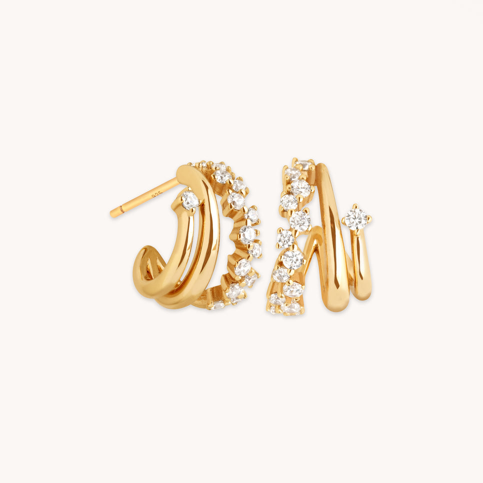 Illusion Spiral Huggies in Gold-Astrid & Miyu