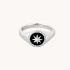 Black Star Signet Ring in Silver-Astrid &amp; Miyu
