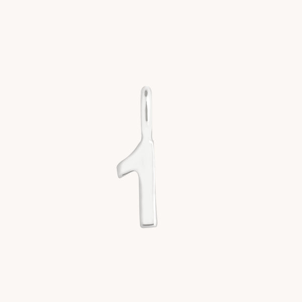 Number Charms - 1 Charm 9k White Gold - Welding Charm - Astrid & Miyu