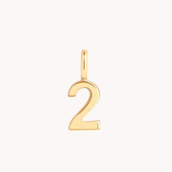 Number Charms - 2 Charm 9k Gold - Welding Charm - Astrid & Miyu