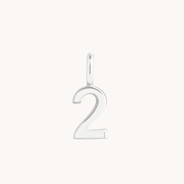 Number Charms - 2 Charm 9k White Gold - Welding Charm - Astrid & Miyu