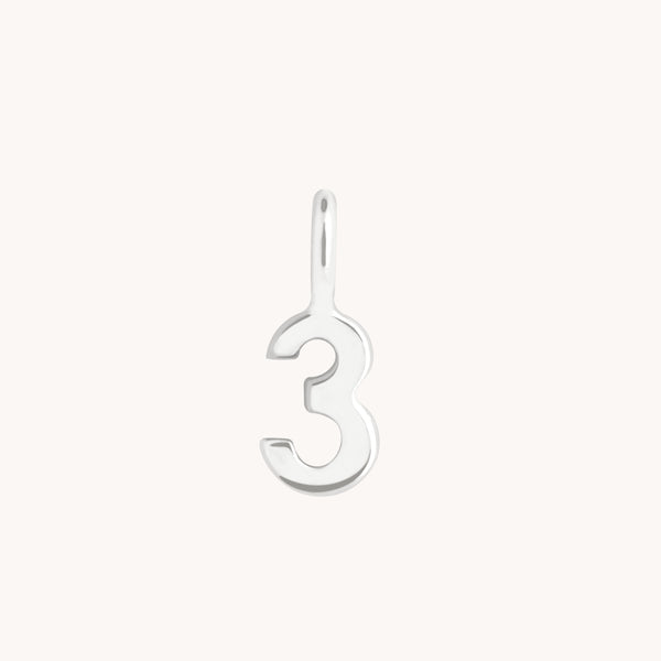 Number Charms - 3 Charm 9k White Gold - Welding Charm - Astrid &amp; Miyu