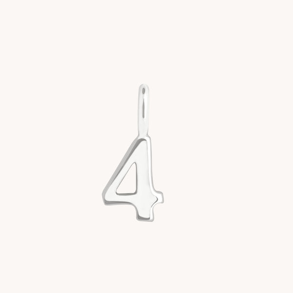 Number Charms - 4 Charm 9k White Gold - Welding Charm - Astrid &amp; Miyu